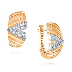 Серьги из красного золота ADAMAS 24040592/01-А50Д-72, фианит АДАМАС