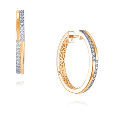Серьги конго из красного золота ADAMAS 24040895/01-А50Д-41, бриллиант АДАМАС