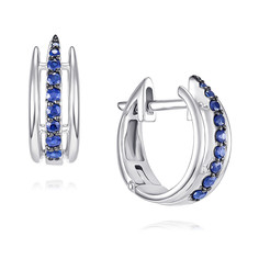 Серьги из белого золота ADAMAS 24040911/01-А51ДЧ-542, сапфир АДАМАС