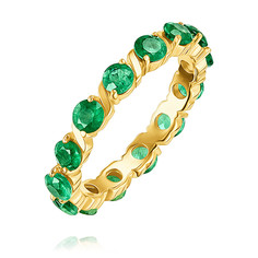 Кольцо из желтого золота р. 16,5 ADAMAS 14039887/01-А55-543, изумруд АДАМАС