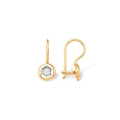Серьги из красного золота 585Gold 602001648, фианит