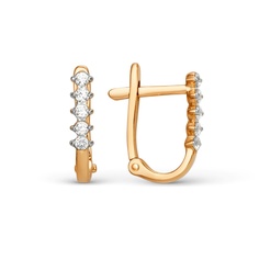 Серьги из красного золота 585Gold 302007099, фианит