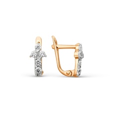 Серьги из красного золота 585Gold 602001727, фианит