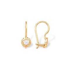 Серьги из красного золота 585Gold 602001658, фианит