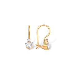 Серьги из красного золота 585Gold 602001663, фианит