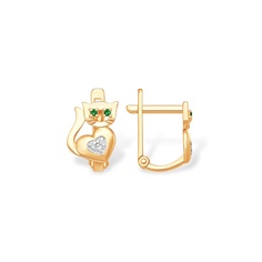 Серьги из красного золота 585Gold 602001646, фианит