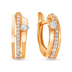 Серьги из красного золота 585Gold 302006872, фианит
