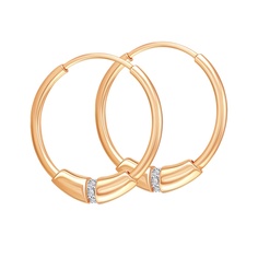 Серьги из красного золота 585Gold 302007050, фианит