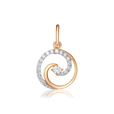Подвеска из красного золота 585Gold 303003225, фианит