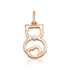 Подвеска из красного золота 585Gold 303003226, фианит