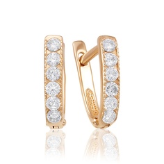 Серьги из красного золота 585Gold 302007091, фианит