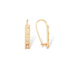 Серьги из красного золота 585Gold 302007039, фианит