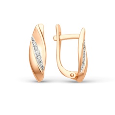Серьги из красного золота 585Gold 302007102, фианит