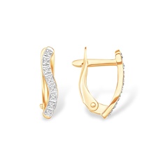 Серьги из красного золота 585Gold 302007002, фианит