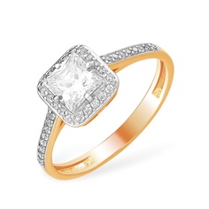 Кольцо из красного золота р. 16,5 585Gold 301012133, фианит