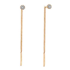 Серьги из красного золота 585Gold 302004529, фианит