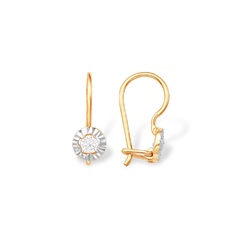 Серьги из красного золота 585Gold 602001649, фианит