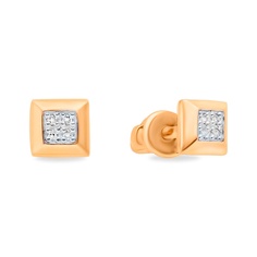 Серьги из красного золота 585Gold 102006860, бриллиант