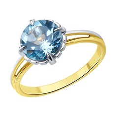 Кольцо из желтого золота р. 18 Diamant 53-310-01845-1, топаз