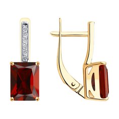 Серьги из красного золота SOKOLOV 727861, фианит/гранат