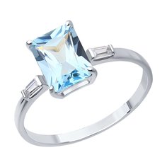 Кольцо из белого золота р. 17,5 Diamant 52-310-01552-1, фианит/топаз