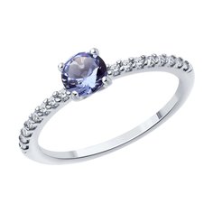 Кольцо из серебра р. 18,5 SOKOLOV 92014510, ситалл/фианит
