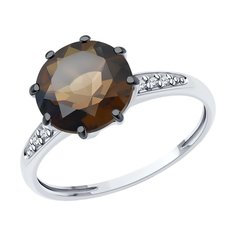 Кольцо из серебра р. 18,5 Diamant 94-310-02040-3, фианит/раухтопаз