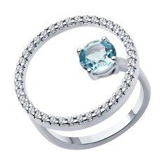 Кольцо из серебра р. 18 SOKOLOV 92014506, фианит/топаз