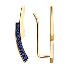 Серьги клаймберы из красного золота SOKOLOV 728662, корунд