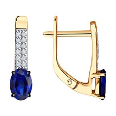 Серьги из красного золота Diamant 51-220-02312-1, бриллиант/сапфир