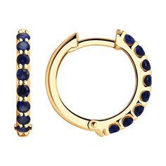 Серьги конго из красного золота SOKOLOV 728728, корунд