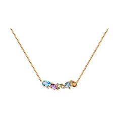 Колье из красного золота 38-42 см Diamant 51-370-02408-1, фианит/хризолит/цитрин