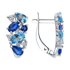 Серьги из серебра SOKOLOV 92022720, фианит/топаз