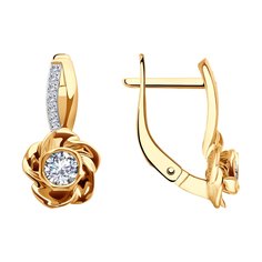 Серьги из красного золота Diamant 51-120-02268-1, фианит