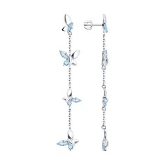 Серьги подвески из серебра SOKOLOV 92022982, топаз
