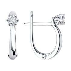 Серьги из белого золота SOKOLOV 1021890-3, бриллиант