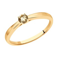 Кольцо из красного золота р. 16,5 SOKOLOV 1012557, бриллиант