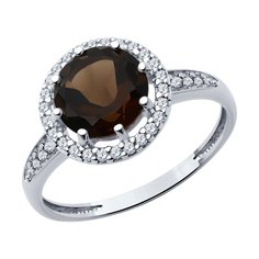 Кольцо из серебра р. 19,5 Diamant 94-310-02052-4, фианит/раухтопаз
