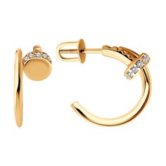 Серьги конго из серебра Diamant 93-122-02016-1, фианит