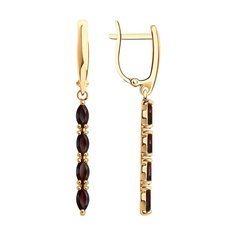 Серьги подвески из красного золота Diamant 51-321-02152-2, гранат