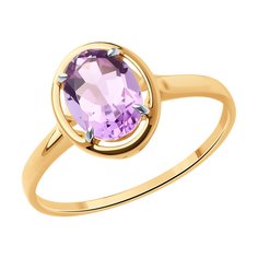 Кольцо из красного золота р. 20 Diamant 51-310-01927-4, аметист