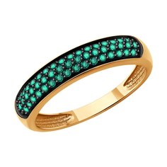 Кольцо из красного золота р. 16,5 Diamant 51-210-02462-1, изумруд