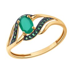 Кольцо из красного золота р. 17,5 Diamant 51-310-01702-3, фианит/агат