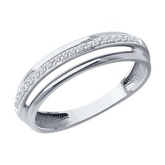 Кольцо из белого золота р. 18 Diamant 52-210-01903-1, бриллиант
