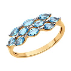 Кольцо из красного золота р. 18,5 Diamant 51-310-01869-1, топаз