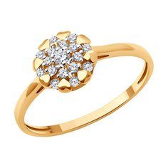 Кольцо из красного золота р. 18 Diamant 51-110-02286-1, фианит