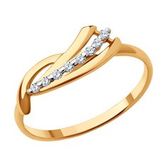 Кольцо из красного золота р. 17 Diamant 51-110-02122-1, фианит
