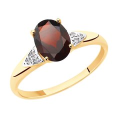 Кольцо из красного золота р. 18,5 Diamant 51-310-00216-2, фианит/гранат