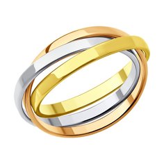 Кольцо из комбинированного золота р. 18 Diamant 51-111-02232-1