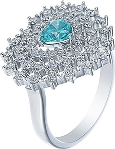 Кольцо из серебра р. 16,5 Джей Ви MT1247-R801A0BOO_001_WG, фианит